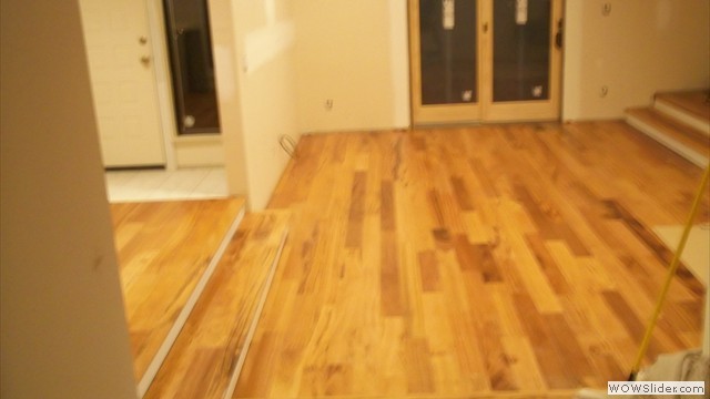 Installation Of Engineered Hardwood Prefinished Tiger Wood Syosset, New York